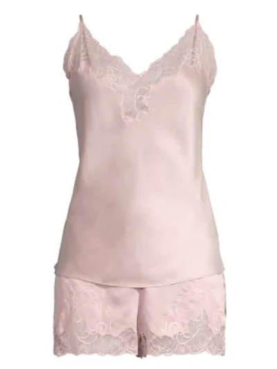 Shop Natori Plume Bridal 2-piece Camisole & Shorts Set In Rose Beige