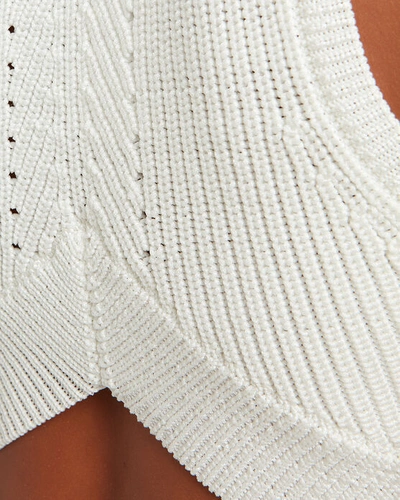Shop Cushnie Cropped Rib Knit Top In White