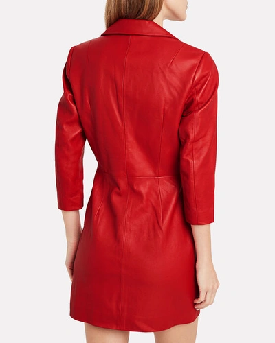 Shop Retroféte Willa Leather Mini Dress In Red