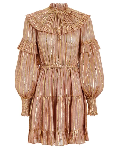 Shop Ulla Johnson Averil Ruffled Georgette Dress In Blush