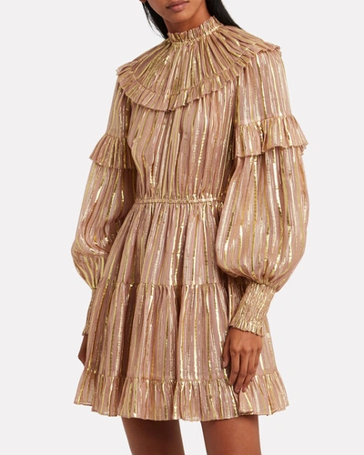 Shop Ulla Johnson Averil Ruffled Georgette Dress In Blush