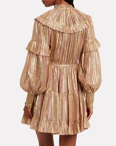 Shop Ulla Johnson Averil Ruffled Georgette Dress In Blush