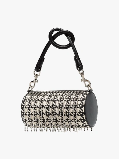 Shop Area Black And White Embellished Houndstooth Shoulder Bag