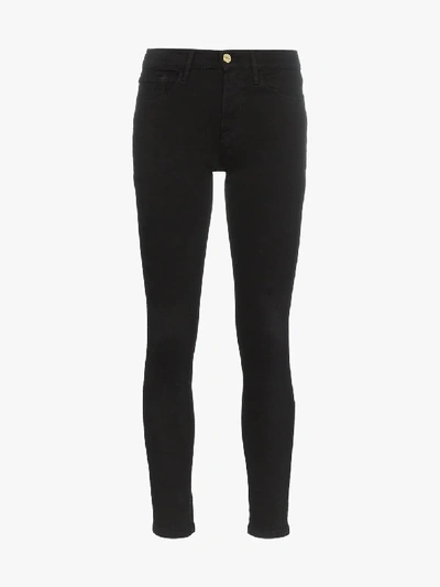 Shop Frame 'le Color' Skinny-jeans In Black