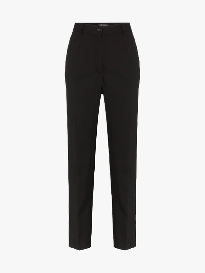 Shop Dolce & Gabbana Tailored Wool Trousers In Black