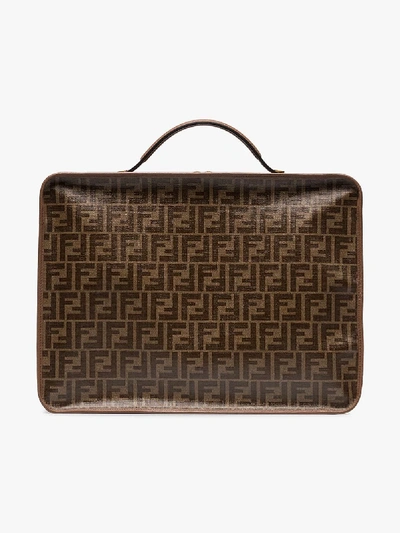 Shop Fendi Brown Mania Monogrammed Travel Holdall