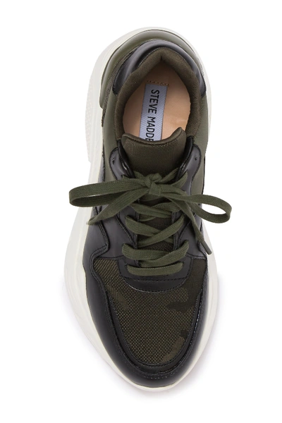 Shop Steve Madden Reverse Leather & Suede Snake Embossed Sneaker In Camoflage