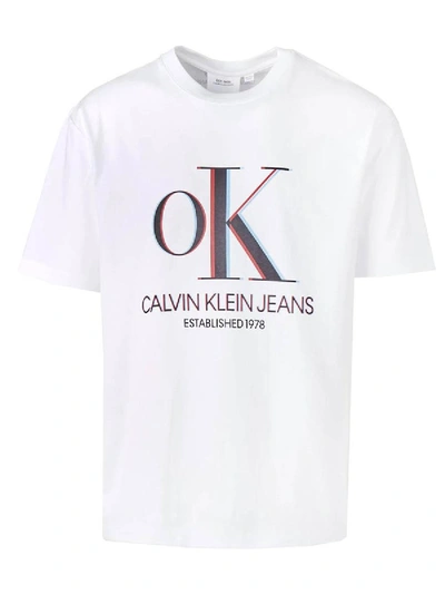 Shop Calvin Klein Jeans Est.1978 White 3d Logo T-shirt