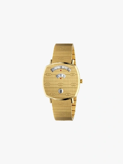 Shop Gucci Gold Tone Grip Stainless Steel Watch
