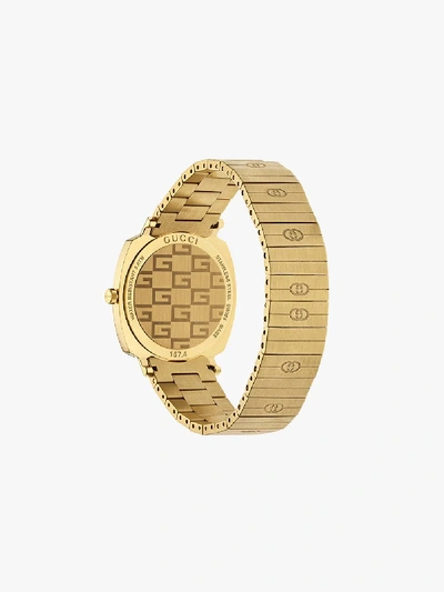 Shop Gucci Gold Tone Grip Stainless Steel Watch