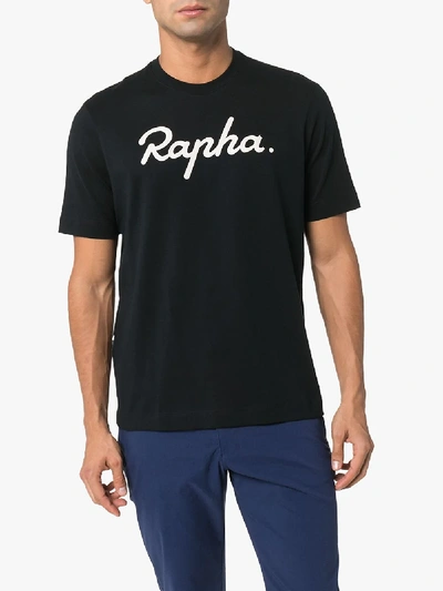 Shop Rapha Black Logo Embroidery T-shirt