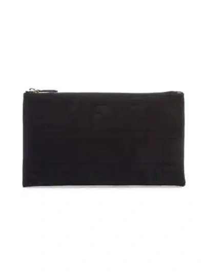 Shop Fendi Small Embossed Flat Pouch In Black