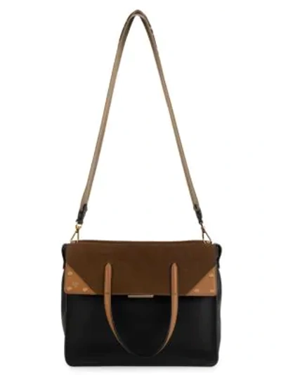 Shop Fendi Flip Leather & Suede Crossbody Bag In Black