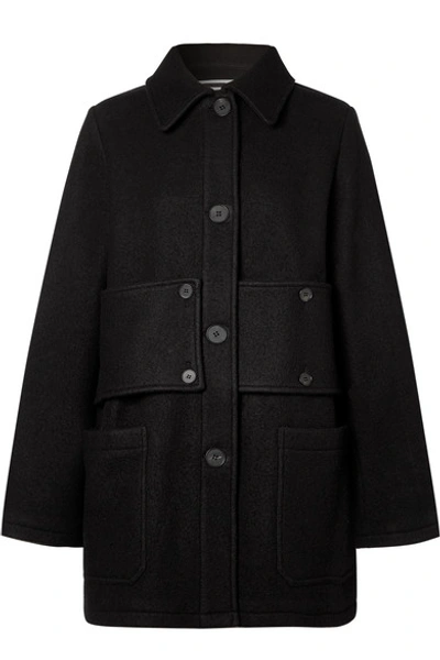 Shop Mcq By Alexander Mcqueen Paneled Wool-felt Coat In Black