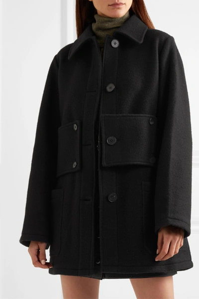 Shop Mcq By Alexander Mcqueen Paneled Wool-felt Coat In Black