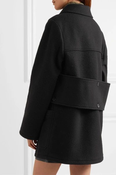 Shop Mcq By Alexander Mcqueen Paneled Wool-felt Coat In Black