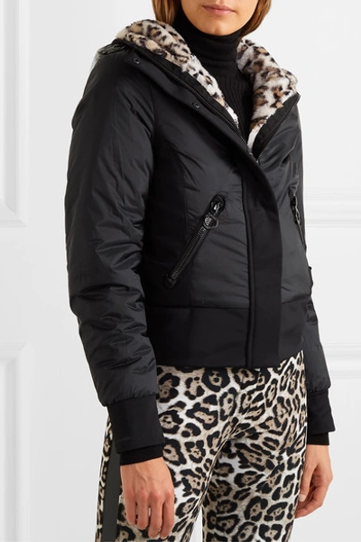 Shop Goldbergh Sunna Reversible Leopard-print Faux Fur Ski Jacket In Leopard Print