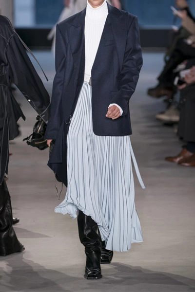 Shop Proenza Schouler Asymmetric Pleated Cady Wrap Skirt In Blue