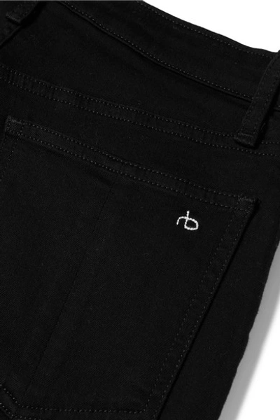 Shop Rag & Bone Nina Cropped Distressed High-rise Skinny Jeans In Black