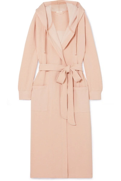 Shop Eberjey Larken Hooded Cotton-blend Robe In Blush