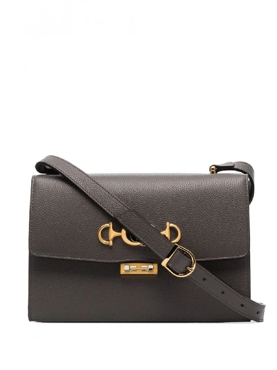 Shop Gucci Zumi Leather Shoulder Bag In Grey