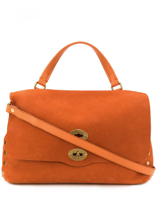 Zanellato Jones Postina Leather Handbag In Orange | ModeSens