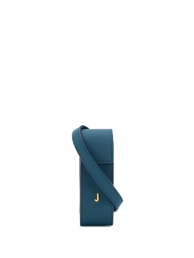 Shop Jacquemus Leather Pouch In Blue