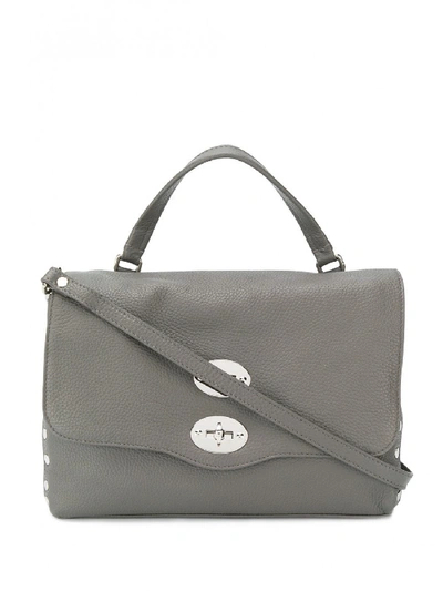 Shop Zanellato Small Postina Leather Bag In Grey