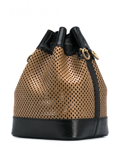 Shop Fendi Mon Tresor Mini Leather Shoulder Bag In Beige