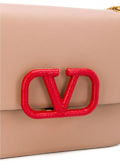 Shop Valentino Vlock Small Leather Shoulder Bag In Pink