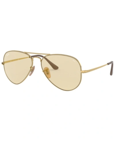 Shop Ray Ban Ray-ban Aviator Metal Ii Sunglasses, Rb3689 55 In Gold/light Brown