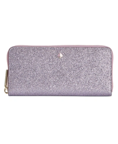 Shop Kate Spade Burgess Courth Slim Continental Wallet In Lilac/gold