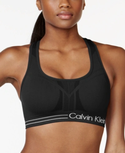 Calvin Klein Performance Strappy-back Medium-impact Sports Bra in White