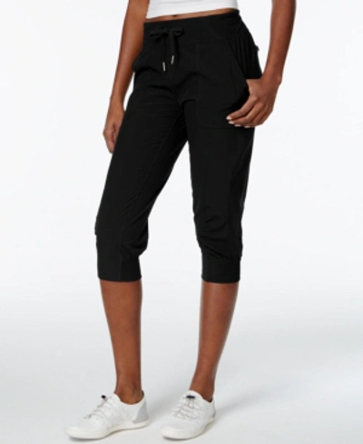 Shop Calvin Klein Performance Commuter Active Strech Woven Cropped Pants In Black