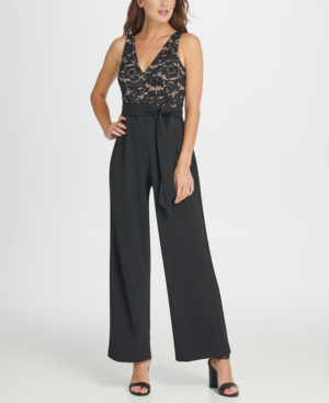 black jumpsuit lace top