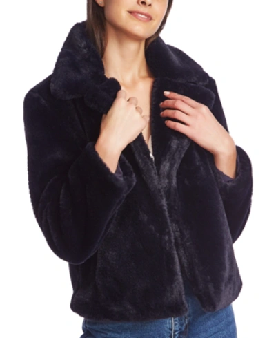 Shop 1.state Cropped Faux-fur Jacket In Blue Night