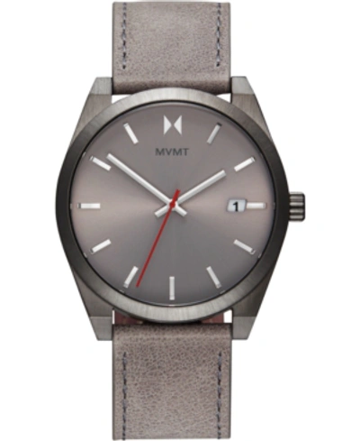 Shop Mvmt Men's Radium Element Gray Leather Strap Watch 43mm In Grey