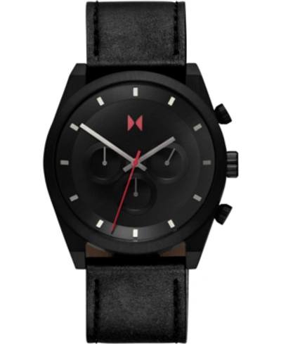 Shop Mvmt Men's Chronograph Ember Black Element Black Leather Strap Watch 44mm