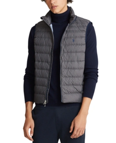 Shop Polo Ralph Lauren Men's Packable Down Vest In Windsor Heather