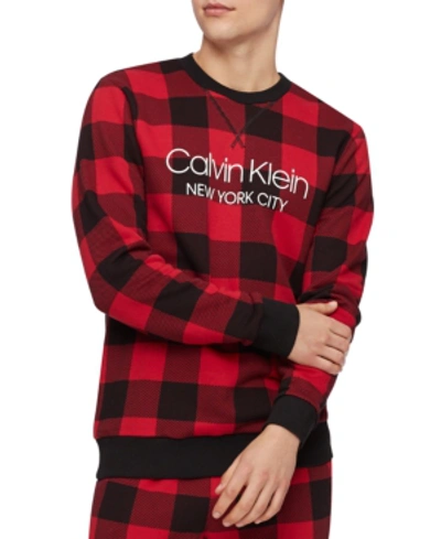 Shop Calvin Klein Men's Buffalo Plaid Sweatshirt In Temper Buffalo Check