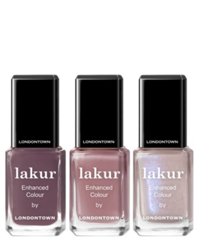 Shop Londontown 3-pc. Royal Plum Lakur Enhanced Colour Nail Polish Set