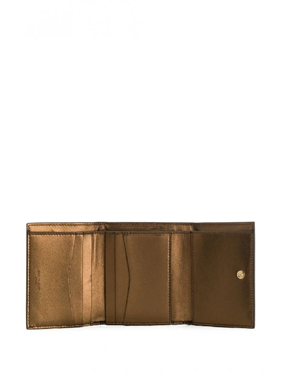 Shop Givenchy Gv3 Leather Trifold Wallet In Bronze