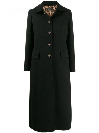 Shop Dolce & Gabbana Blend Wool Coat In Black