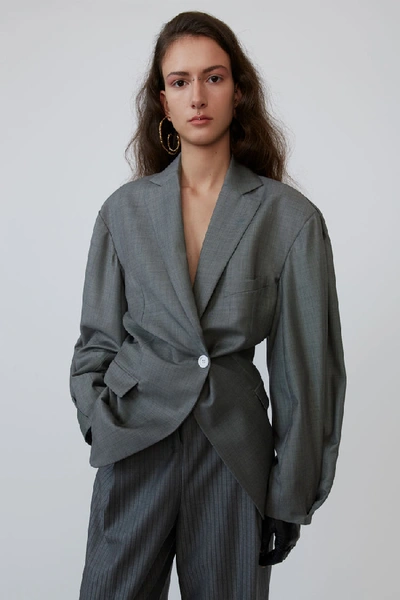 Shop Acne Studios Voluminous Suit Jacket Grey