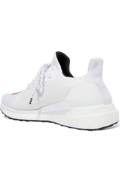 Shop Adidas Originals + Pharrell Williams + Human Made Solar Hu Appliquéd Mesh And Neoprene Sneakers In White