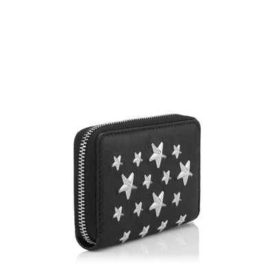 Shop Jimmy Choo Nellie Black Leather Coin Purse With Stars