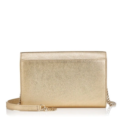 SONIA Gold Metallic Nappa Leather Day Bag with Chain Strap