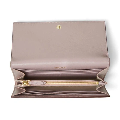 Shop Jimmy Choo Martina Mauve Calf Leather Zip Around Wallet