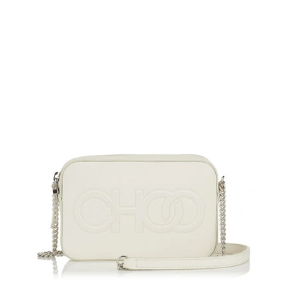 Shop Jimmy Choo Balti Latte Nappa Leather Embossed Choo Logo Mini Bag