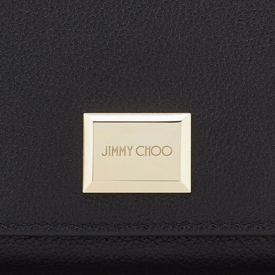 Shop Jimmy Choo Martina Black Grainy Calf Leather Medium Zip Around Wallet